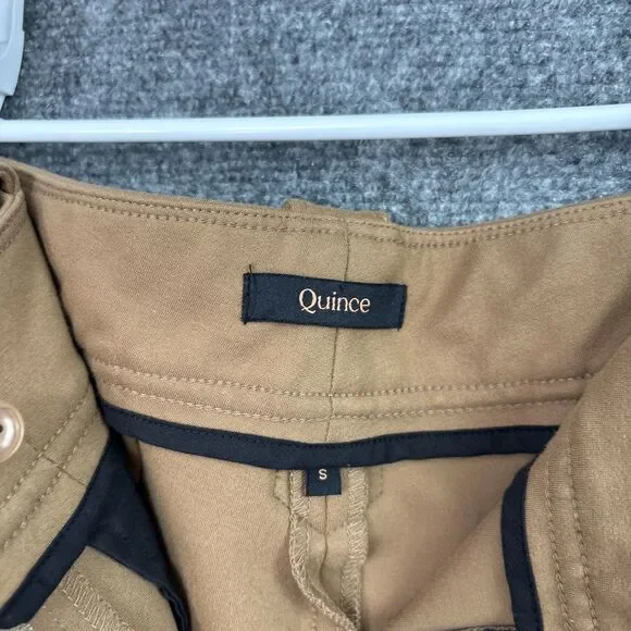 Quince ultra Stretch Ponte Mariner Pants Womens Size S Brown Crop Old Money - Picture 3 of 10